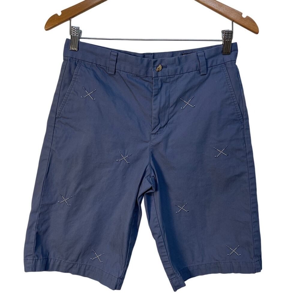 Vineyard Vines Youth Golf Shorts with Embroidery Color Blue/Purple Size 18‎